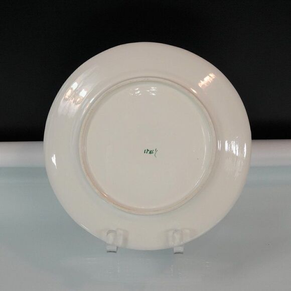 Vintage Italian Lunch Plates Set Of 4 Green Garden Ferns Flower Bud Cottagecore - Picture 6 of 9